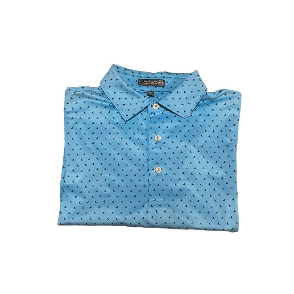 Peter Millar golf polo men’s golf polo shark fins